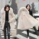 Wool Lining Coat Slim Hooded Parkas With Fur Collar