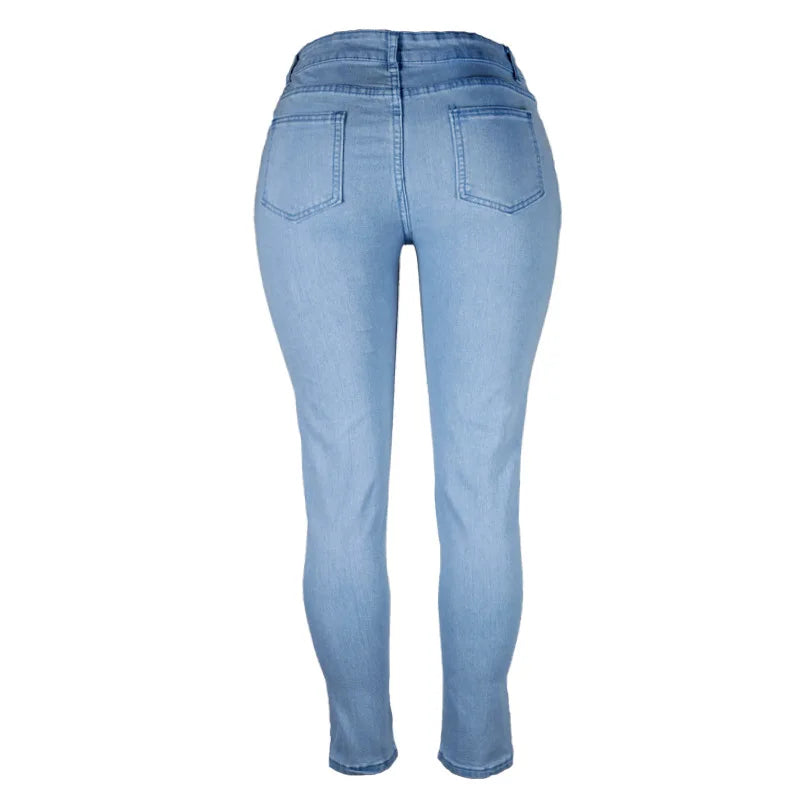 Pencil cut denim pants