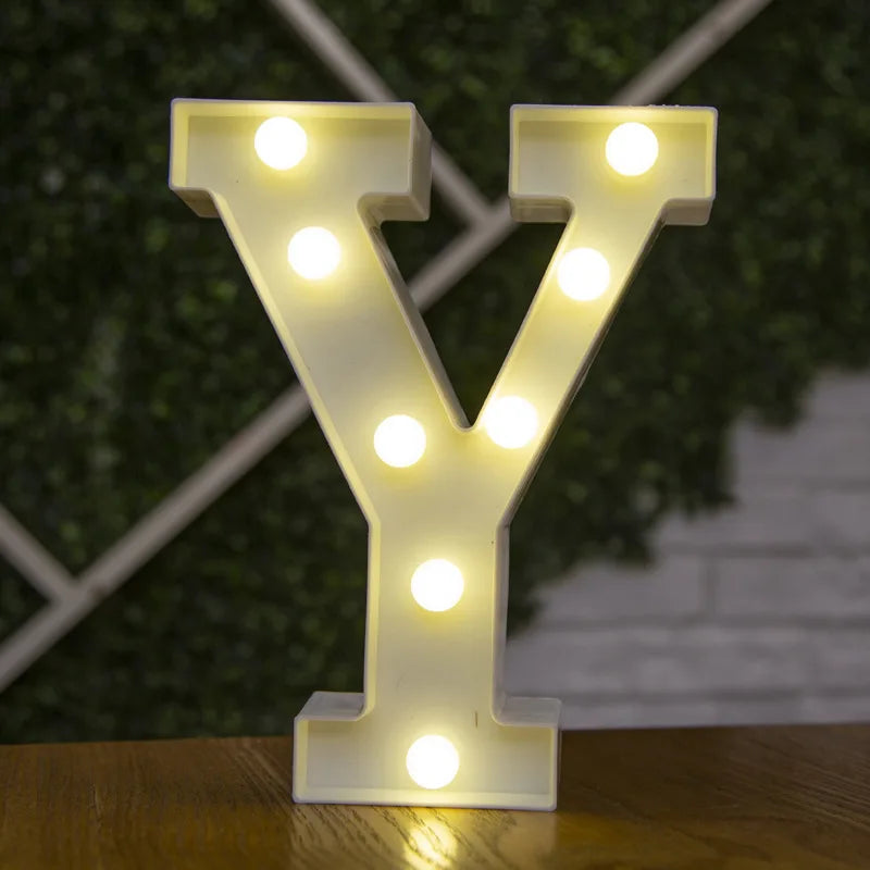 Luminous LED Alphabet Letters Digital Lamp Battery Warm Night Light for Home Wedding Birthday Christmas Party DecorationAzizaK