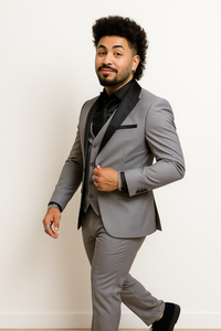 Men’s Slim Fit 3-Piece Suit – Jacket, Vest & Pants | AzizaK
