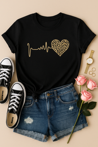 Leopard Heartbeat Graphic Tee