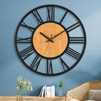 Large 3D Nordic Wall Clocks Roman Numerals Retro Round