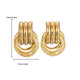 Gold Plated Textured Knot Twisted Geometric Stud Earrings