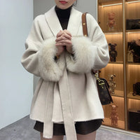 Premium Double-Faced Genuine Wool Fur Coat