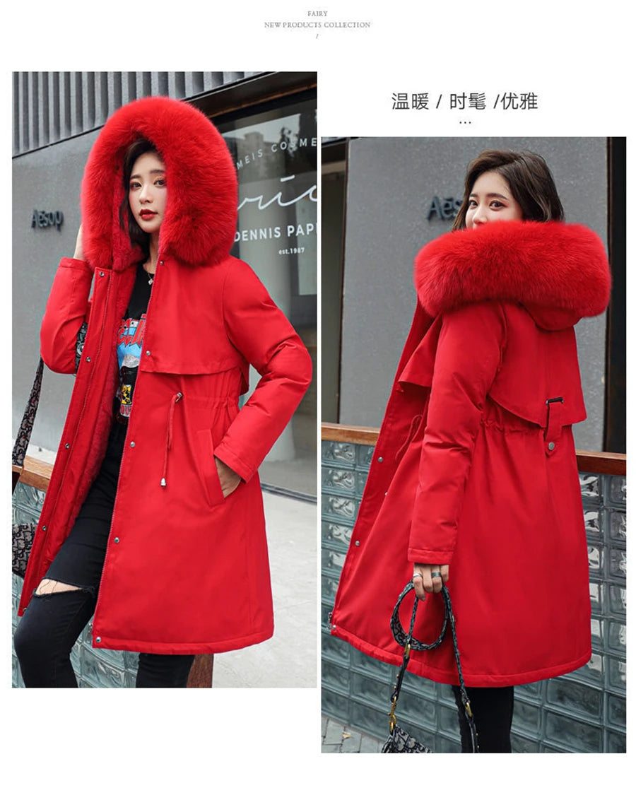 warm padded faux fur coat