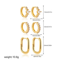 14k Gold Plated Small Zircon Stackable Hoop Earrings SetAzizaK