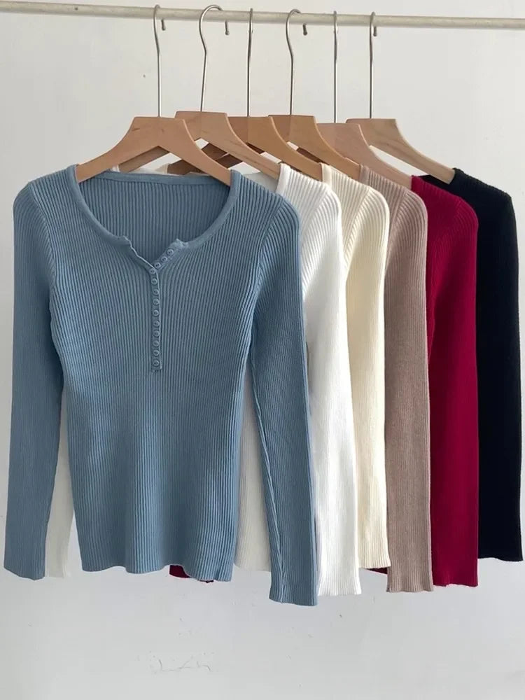 Basic slim sweater in soft and warm knitAzizaK