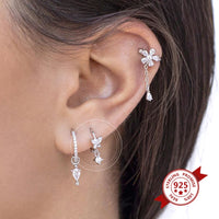 White crystal earrings (925)