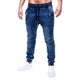 Jeans d'été pour hommes, jeans moto, jeans skinny, poches tendance, pantalon crayon en denim, pantalon en denim noué à la cheville