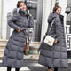 Long Fox Fur Bow Warm Down Coat