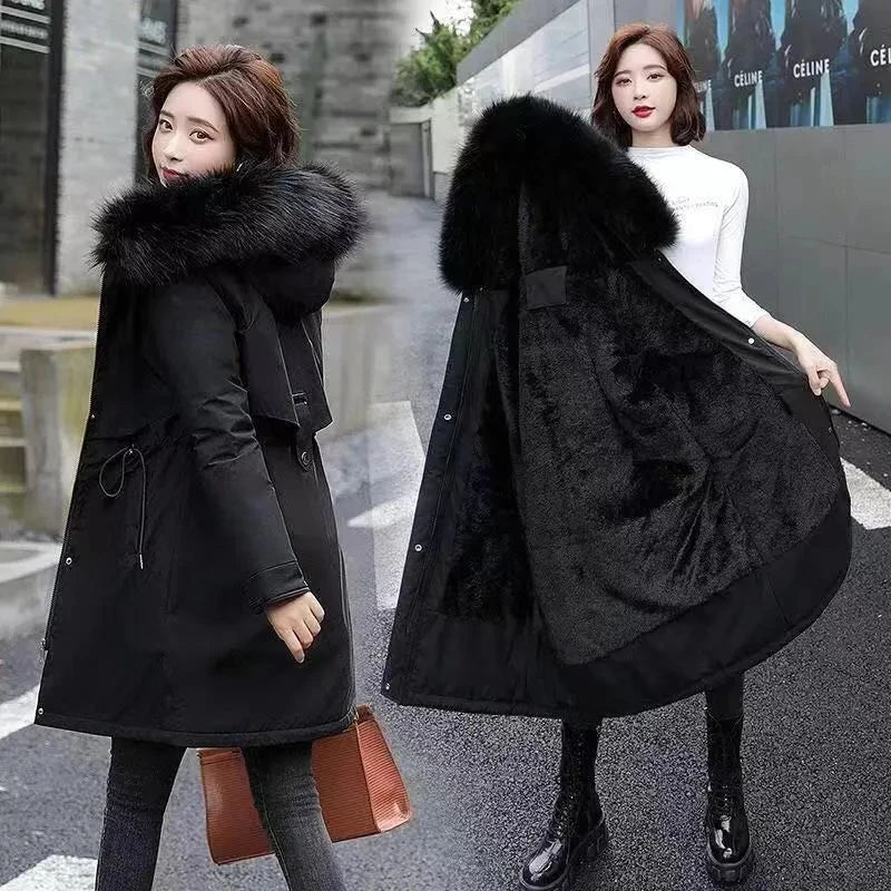 warm padded faux fur coat