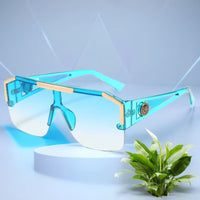 New large frame lion head one-piece sunglasses