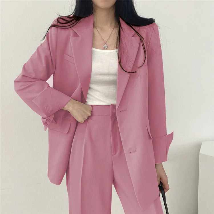 Casual Women's 2 - Piece Outfit Set: Long Sleeve Blazer and Pants – Stylish and Eye - Catching Fall FashionAzizaK