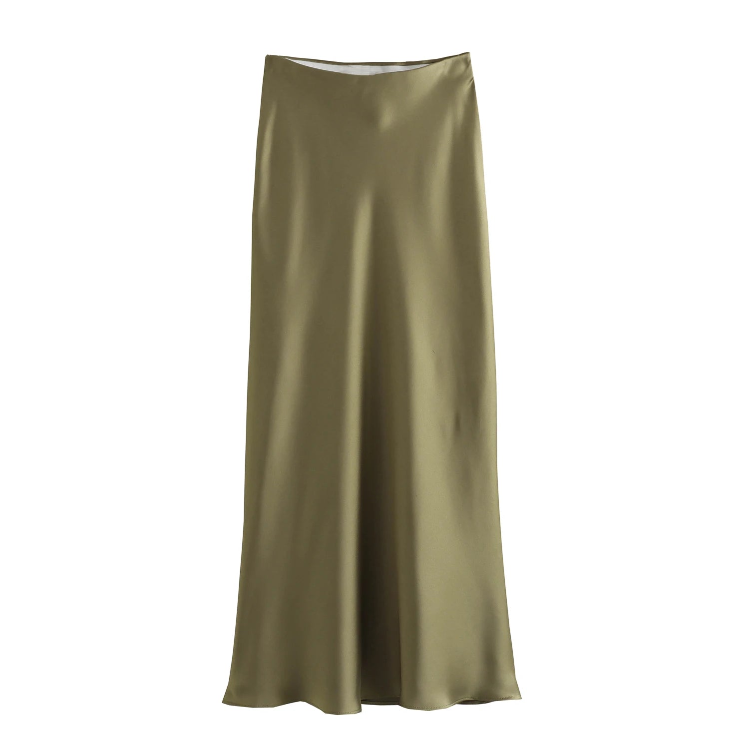 XNWMNZ Flowy Satin Midi Skirt