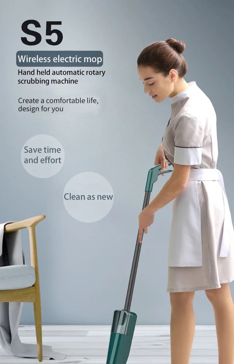 2 in 1 Electric Rotating Mop Cleaner, Automatic, Cordless, 360° Rotating