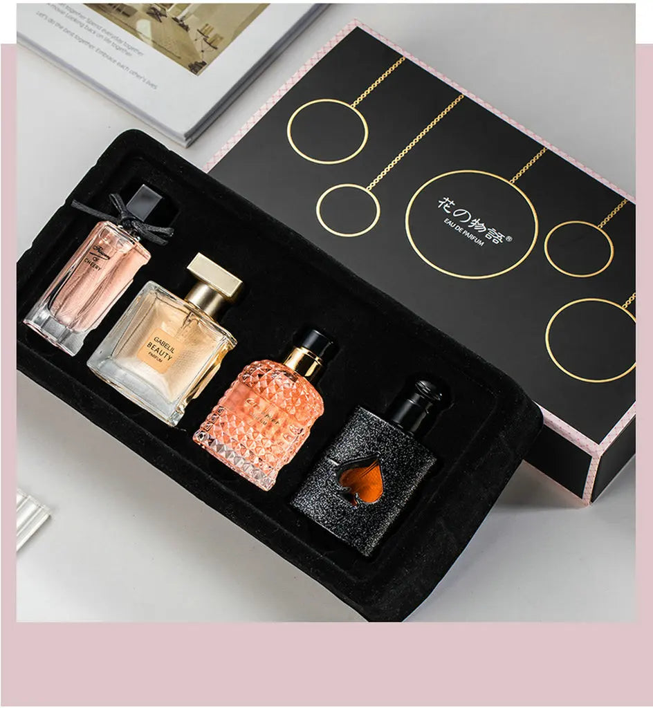 Coffret Cadeau Parfum Original 105 ml, Coffret Quatre Pièces, Parfum Frais et Longue Durée, Eau de Parfum, Parfum Floral Végétal, Parfum Frais