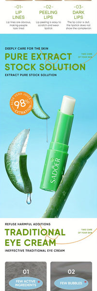 Lip Aloe Balm Nourishing, Refreshing, Hydrating and Moisturizing Preventing Cracking and Repairing Lips Gentle Non Irritating