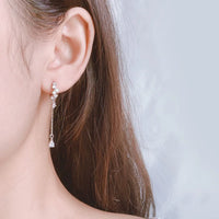 White crystal earrings (925)