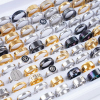 Pack of 20 classic stainless steel rings