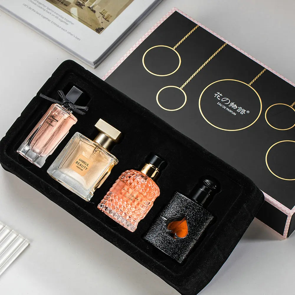 Coffret Cadeau Parfum Original 105 ml, Coffret Quatre Pièces, Parfum Frais et Longue Durée, Eau de Parfum, Parfum Floral Végétal, Parfum Frais