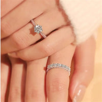 Wedding Ring Set White Gold Plated 1 Carat Cubic Zirconia