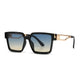 Vintage Fashion Gold Square Sunglasses Luxury Brand Classic Design