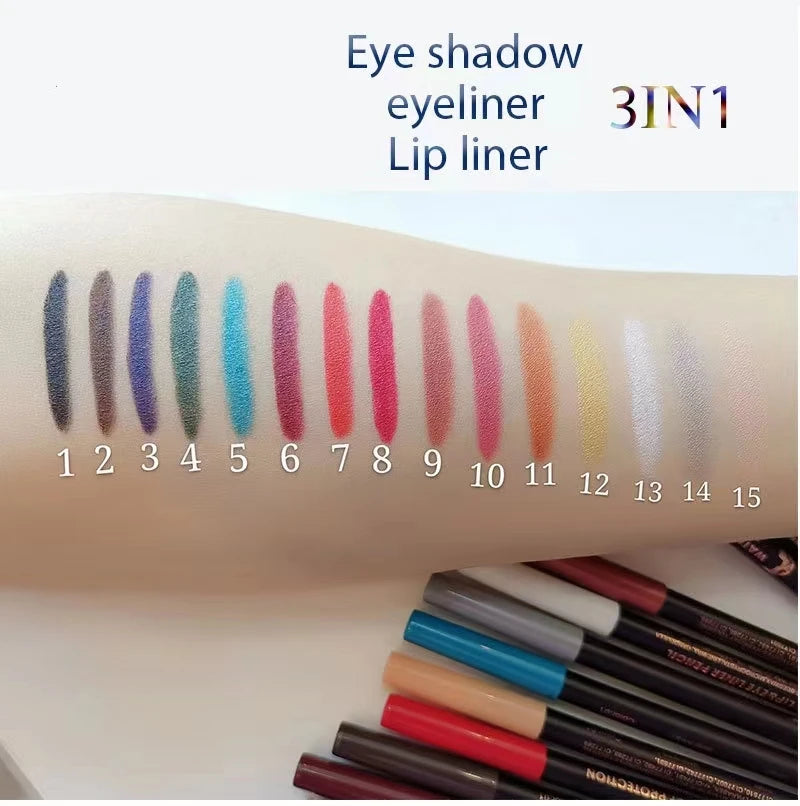 Long Lasting Eyeliner Pencil Colourful Pigment Waterproof Blue Black White Color Gel Eye Liner Pen Makeup Eye Beauty Cosmetics