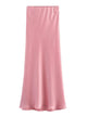 XNWMNZ Flowy Satin Midi Skirt