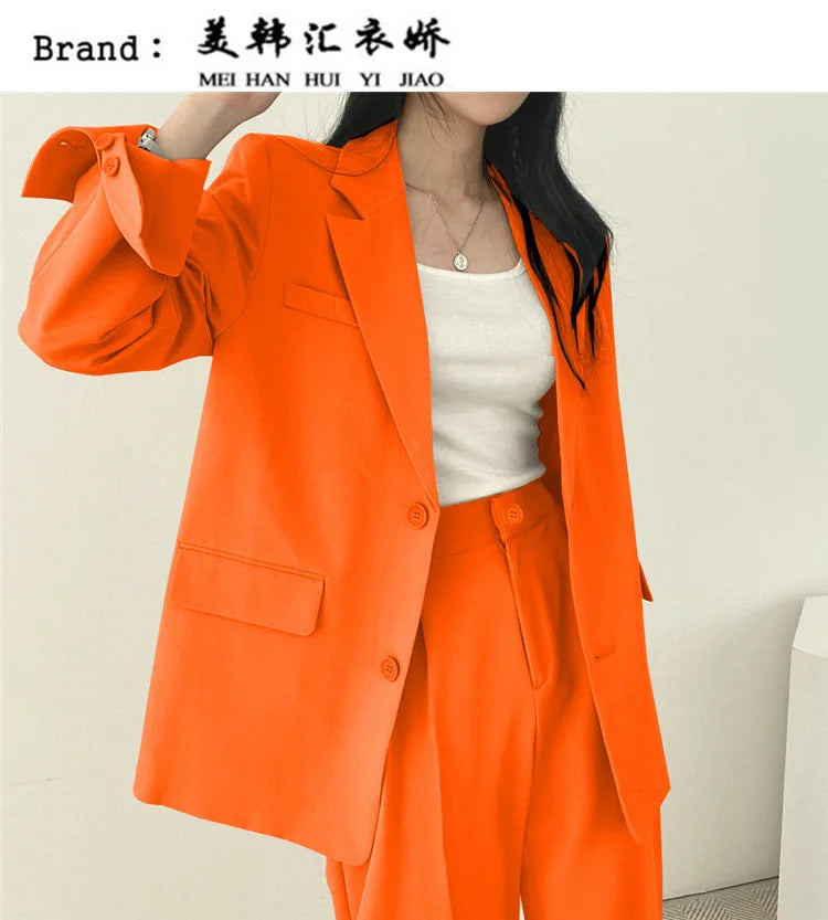 Casual Women's 2 - Piece Outfit Set: Long Sleeve Blazer and Pants – Stylish and Eye - Catching Fall FashionAzizaK