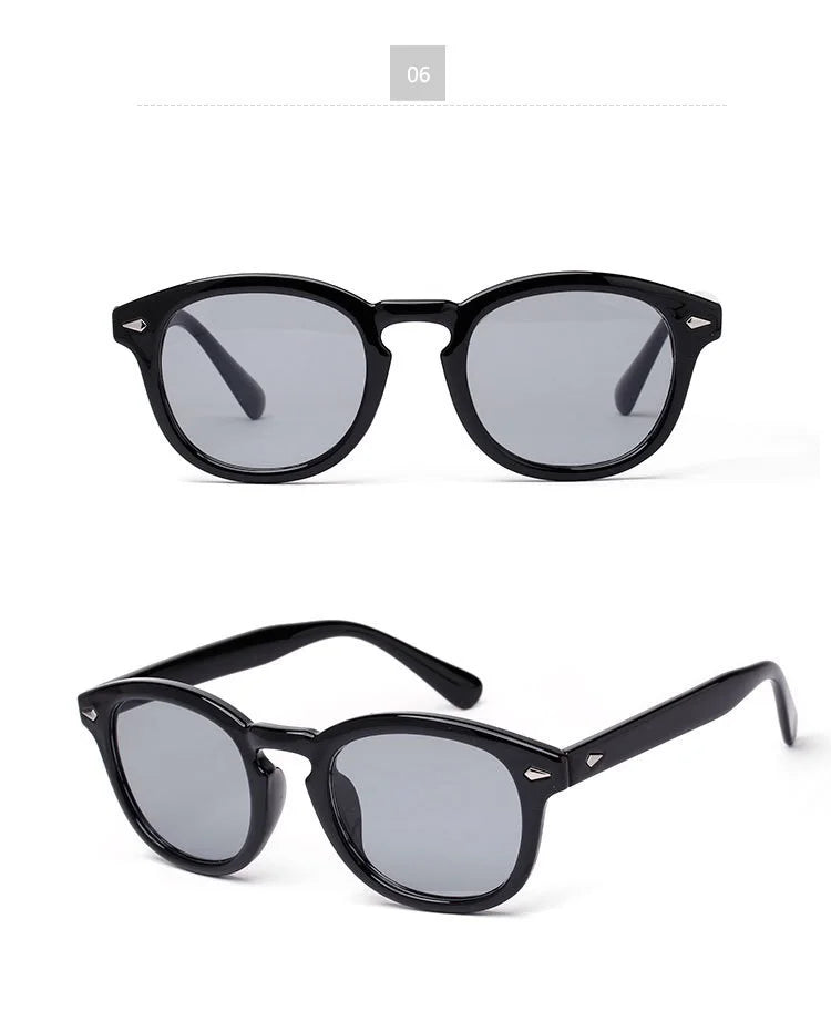 Johnny Depp Rice Stud Classic Retro Round Sunglasses