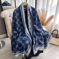 Luxury Brand Printed Winter Scarf Double Sided Cashmere Thick Warm