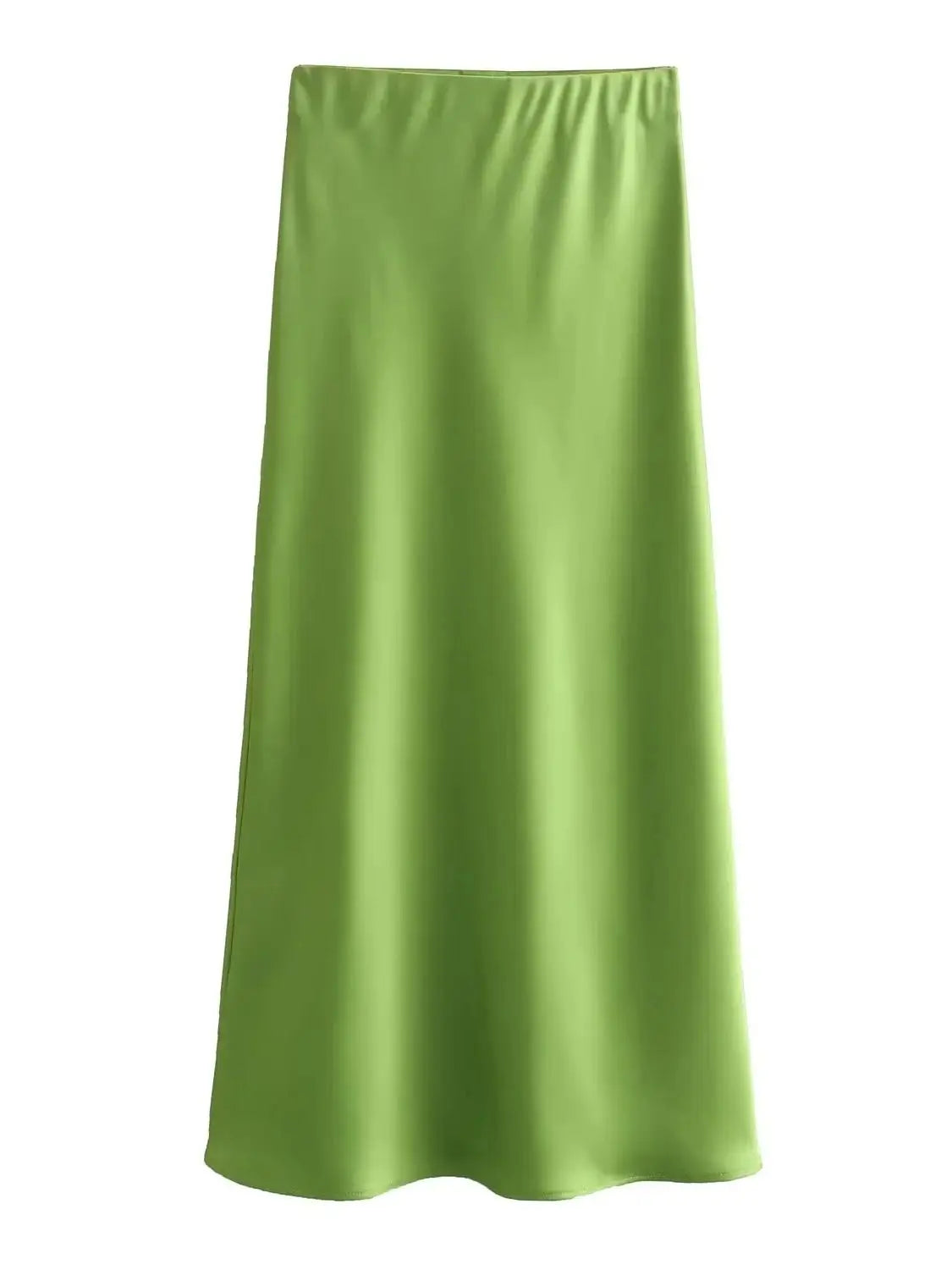 XNWMNZ Flowy Satin Midi Skirt