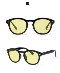 Johnny Depp Rice Stud Classic Retro Round Sunglasses