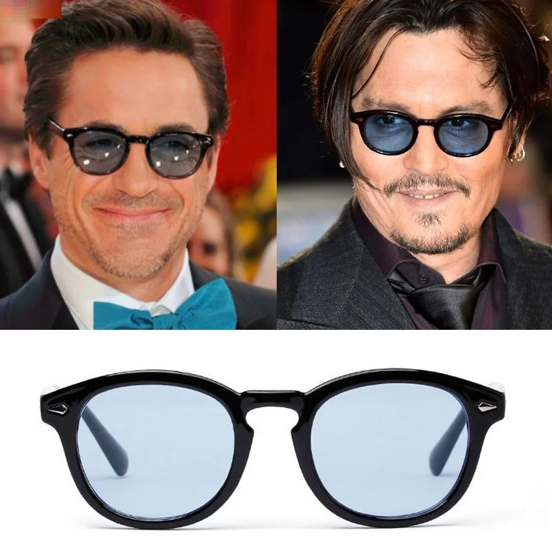 Johnny Depp Rice Stud Classic Retro Round Sunglasses