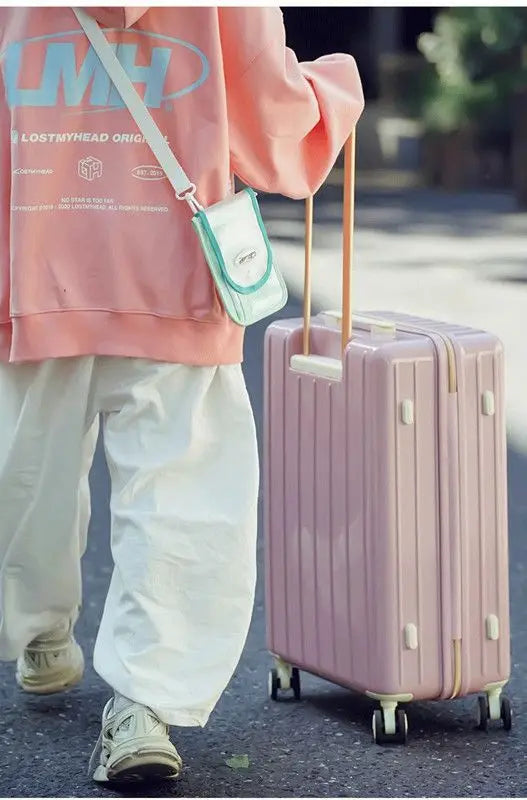 sturdy and durable travel suitcase with password