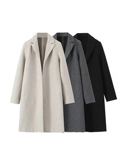 Vintage V-Neck Long Sleeve Coats