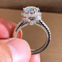 Luxury White Cubic Zirconia Engagement Rings for Women Silver ColorAzizaK