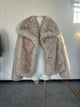 fur turn-down collar coat long sleeve cardigan