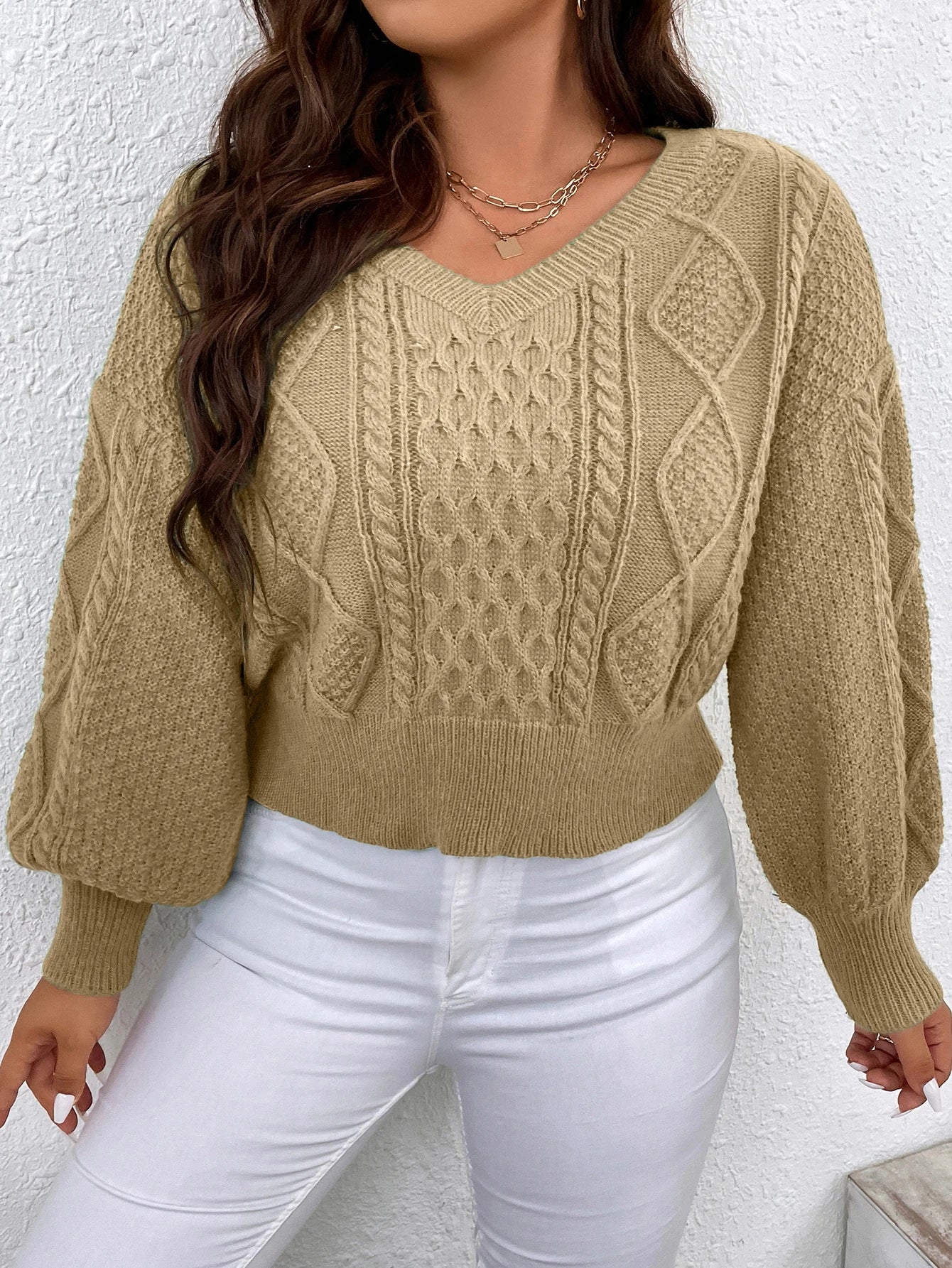 Pull ample en tricot de couleur unie