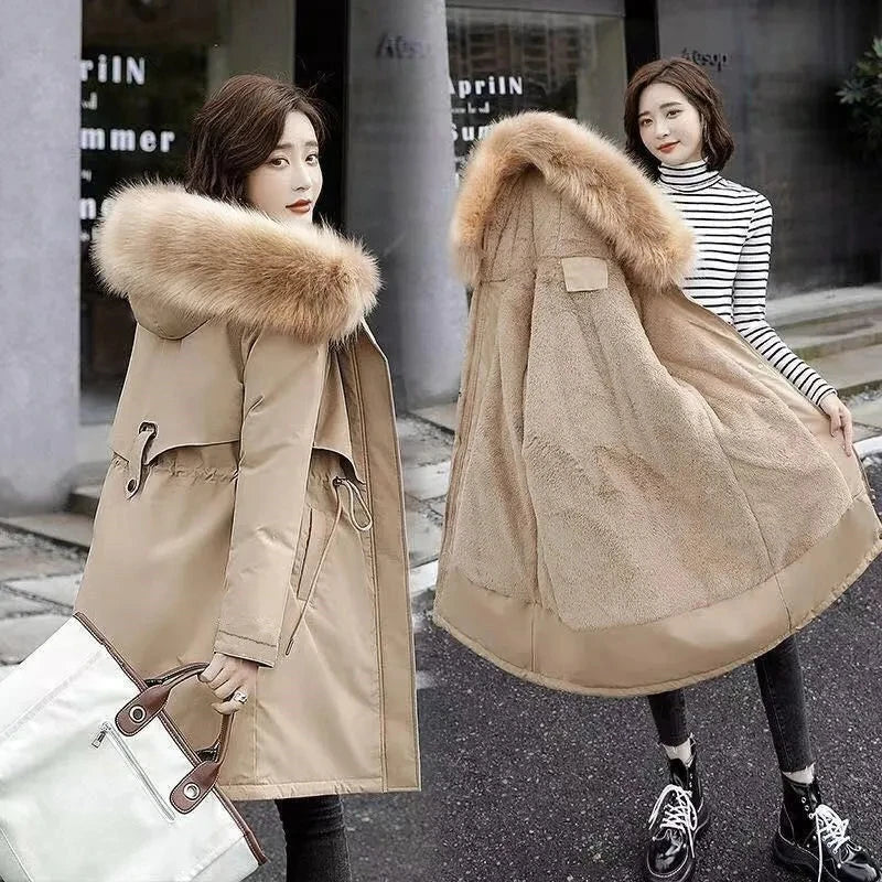 warm padded faux fur coat