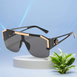 New large frame lion head one-piece sunglasses