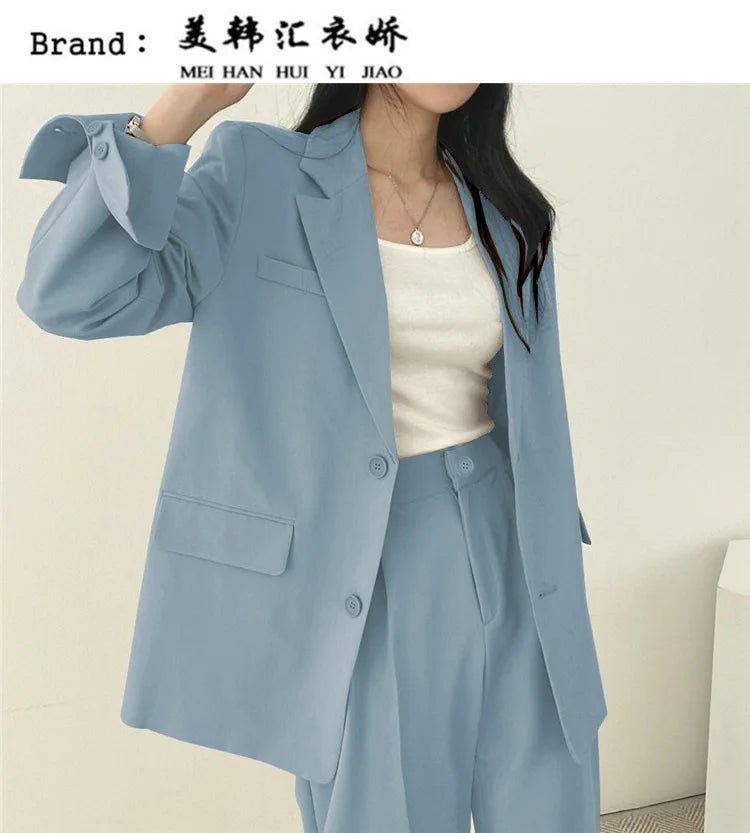 Casual Women's 2 - Piece Outfit Set: Long Sleeve Blazer and Pants – Stylish and Eye - Catching Fall FashionAzizaK