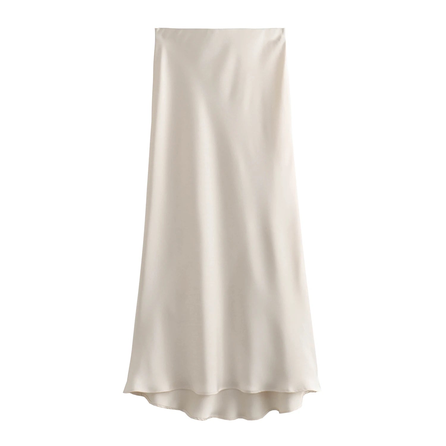 XNWMNZ Flowy Satin Midi Skirt