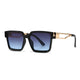 Vintage Fashion Gold Square Sunglasses Luxury Brand Classic Design