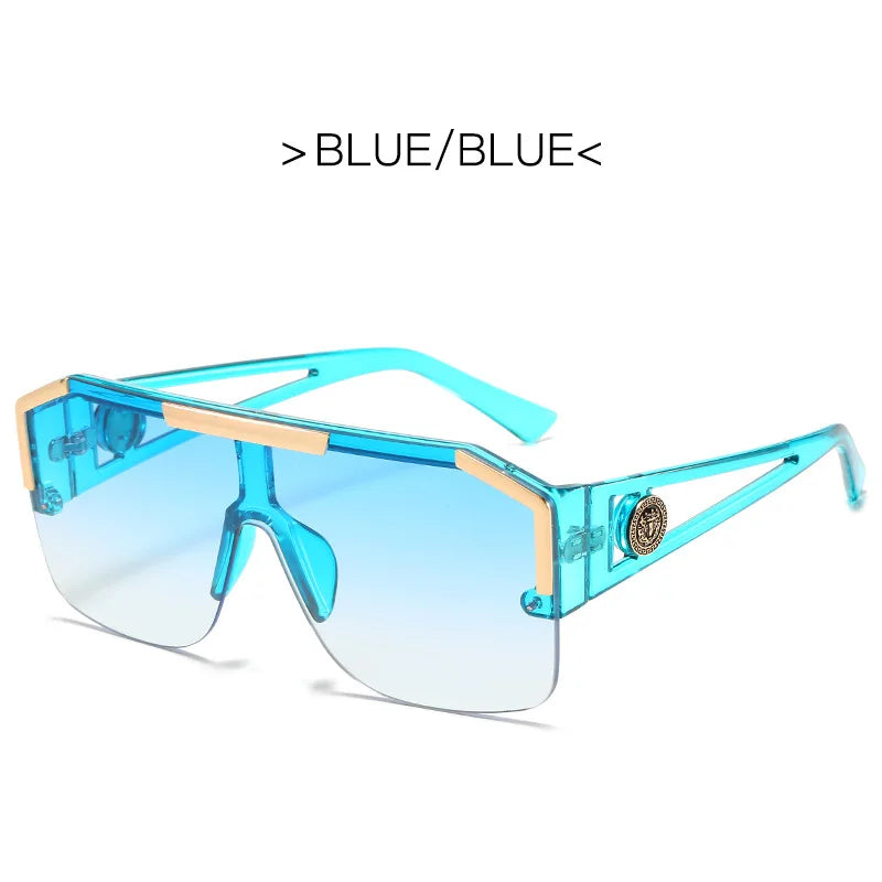 New large frame lion head one-piece sunglasses