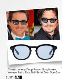 Johnny Depp Rice Stud Classic Retro Round Sunglasses