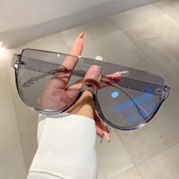 Vintage Semi-round Sunglasses Women Fashion Monoblock Outdoor Goggle Shades Trending 2023 New Design UV400 Eyewear