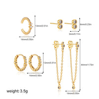 14k Gold Plated Small Zircon Stackable Hoop Earrings SetAzizaK