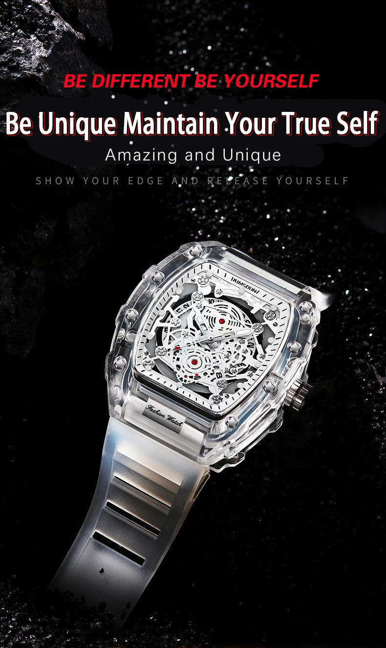 UTHAI BK134 Personalized Transparent Hollow Barrel Quartz Watch