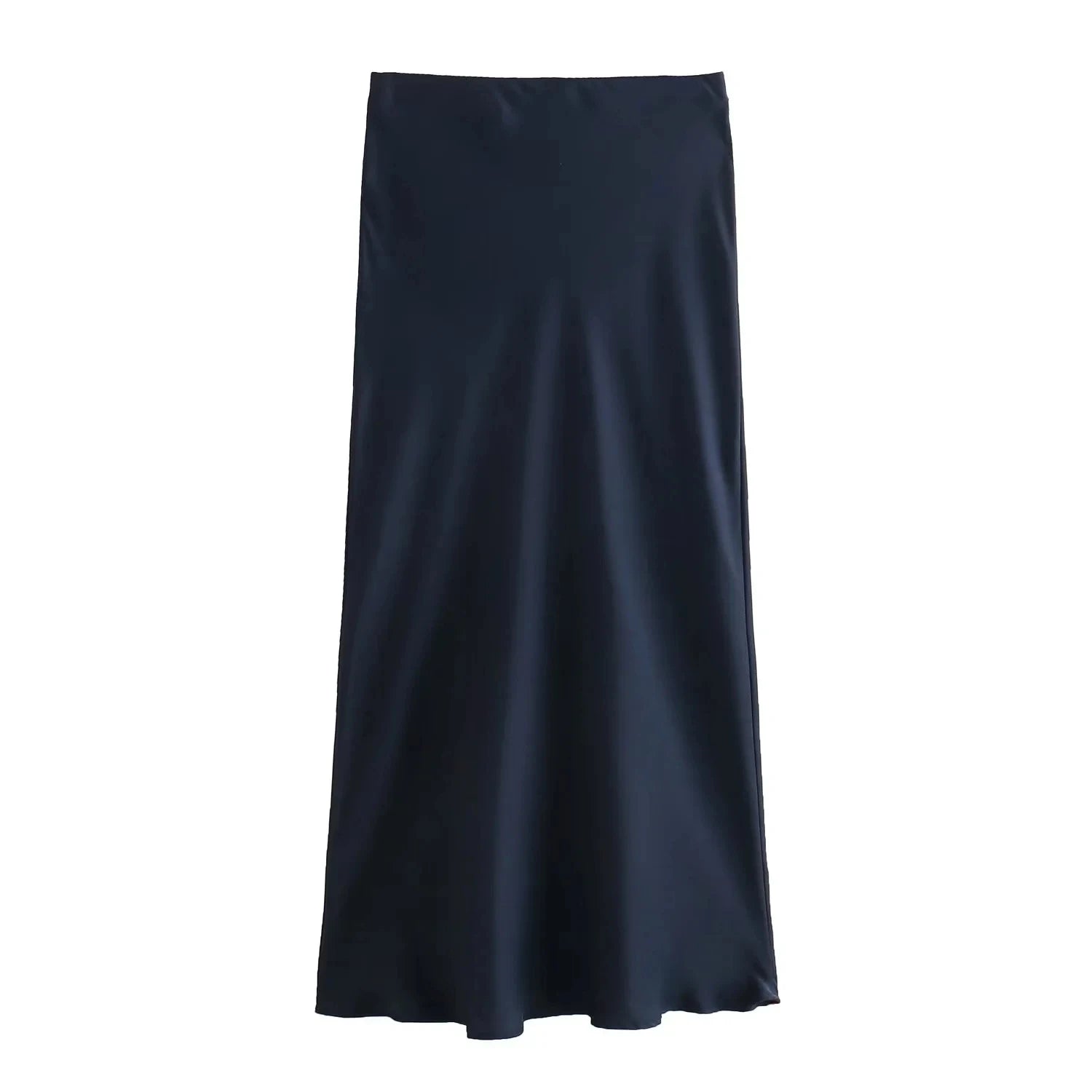 XNWMNZ Flowy Satin Midi Skirt